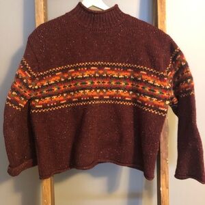 Cozy Maroon Patterned Sweater